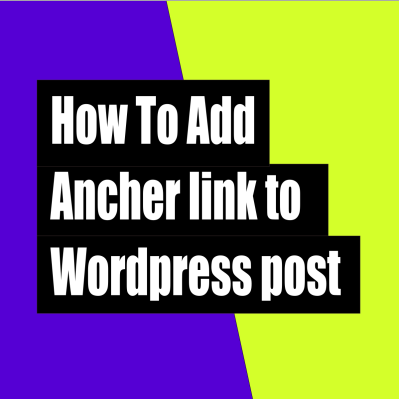 How to make ancher link on a post